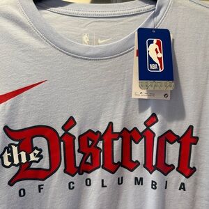 NWT - Men’s Nike NBA Sky Blue long sleeve T-shirt with Washington Wizards logo